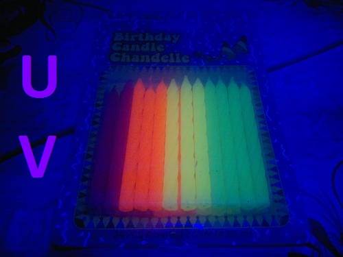 Blacklight Reactive Birthday Candles - Sale item